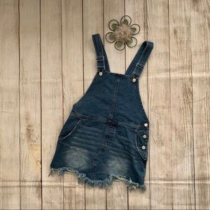 Denim overall dress by Skykar + Madison